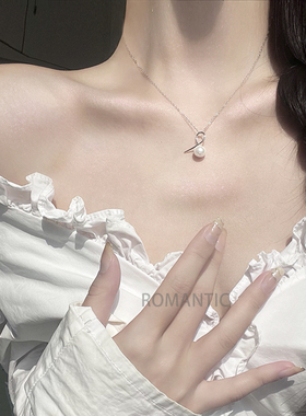 氛围感水滴珍珠项链女纯银高级感