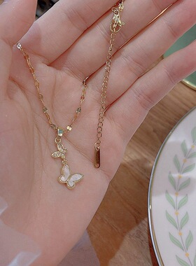 蝴蝶项链女轻奢小众设计感锁骨链