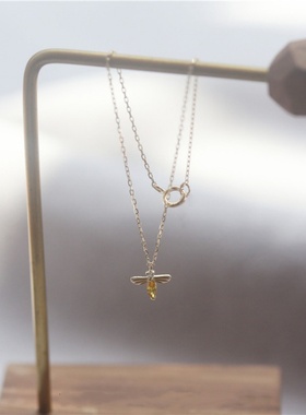 S925纯银小蜜蜂项链女可爱小巧