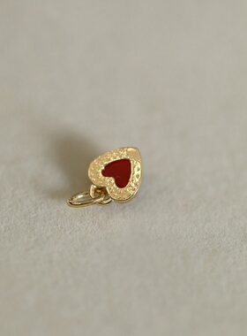 S925纯银红玛瑙爱心项链轻奢