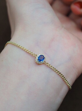 深海蓝法式复古宫廷风轻奢手链