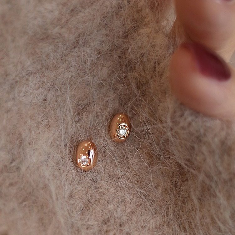 ROMANTIC闪钻香槟金豆豆耳钉女2026年新款爆款纯银耳环高级感耳饰,淘宝优惠券,粉丝福利购,淘宝优惠卷