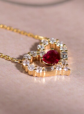 925纯银爱心项链女轻奢高级感