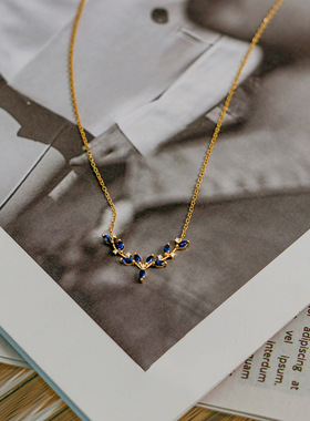 一路有你S925纯银鹿角项链轻奢