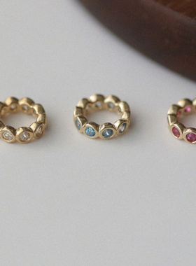 彩色小圈吊坠项链坠穿珠锁骨链