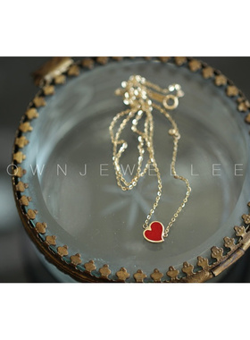 925纯银精致小爱心项链女锁骨链