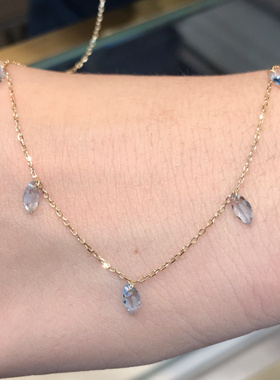 海蓝马眼锆满天星项链极简风精致