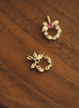 简约气质小钻树叶花环锁骨链百搭