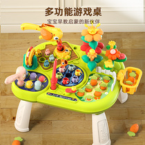 Versatile gaming table infant baby toy table early to teach children busy table one-year-old puzzle to beat the ground rat podium