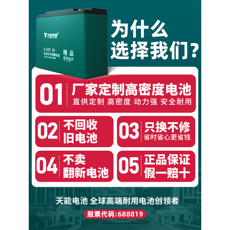 电动车动力电池48V12A60V20A72V32A天能超威电三轮车铅酸蓄电瓶 - 图0