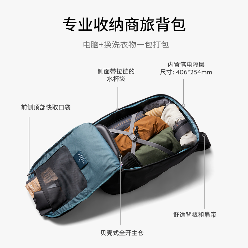 Bellroy澳洲 Transit Workpack Pro 22L户外商旅机能双肩包电脑包 - 图2
