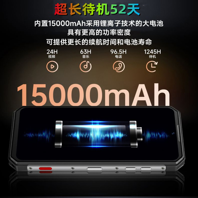 双屏三防15000毫安电池5G全网通双卡夜视拍照指纹锁外卖智能手机-图0