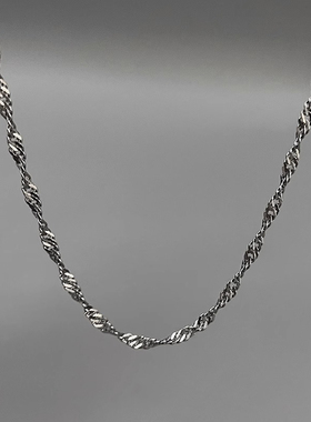 高级感镂空螺旋纹男女生项链钛钢不掉色小众简约情侣锁骨嘻哈配饰