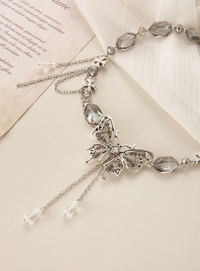 新中式民族风锁骨链女重工复古水