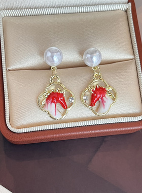 银针珍珠小马款新中式滴油吊坠时