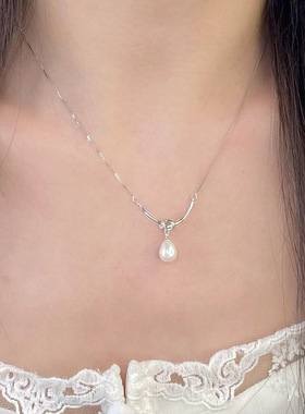 打结项链女轻奢小众设计感仿珍珠