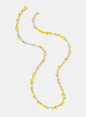 古法金色竹节项链CNC精工纳米