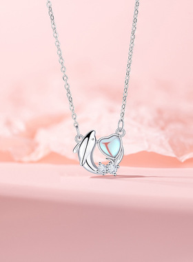 原创夏日海岛系列海豚项链女轻奢