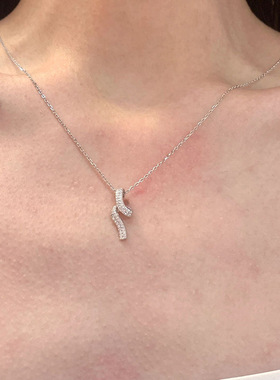曲线项链女夏气质小众设计感满钻