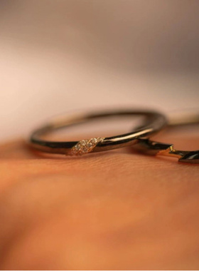 新品新款黑金星眸戒指女戒简约学