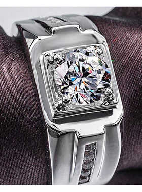 新款925银男戒轻奢男士钻戒高级