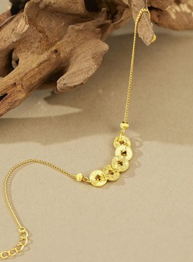 925镀银钱币碎冰冰五帝币手链