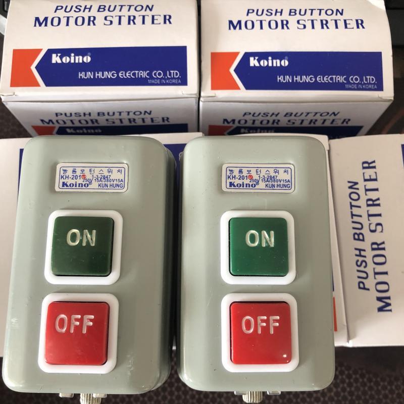 KH-305/201 三相单相电机启动按钮开关380V 220V动力压扣开关押扣 - 图0