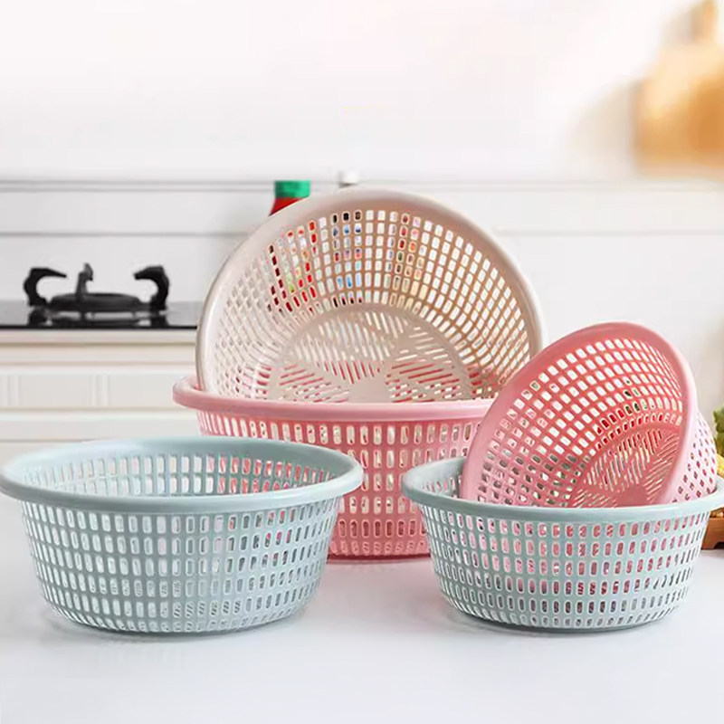 沥水篮五件套厨房家用塑料洗菜篮加厚菜篮镂空蔬菜筐碗筷沥水篮,淘宝优惠券,粉丝福利购,淘宝优惠卷