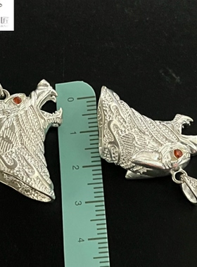 925银空套托镶嵌狼牙吊坠狗牙套藏獒牙尖套配件复古摸金套