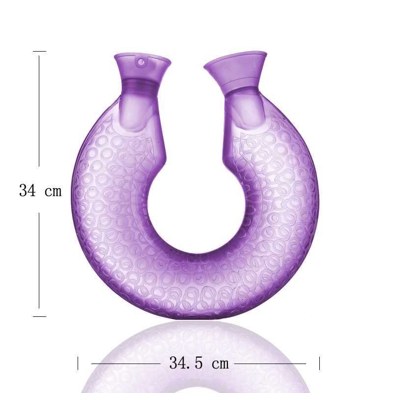 HONT注水U型颈椎热敷热水袋PVC冲水暖肩宝 护肩暖颈暖水袋 送外套 - 图1