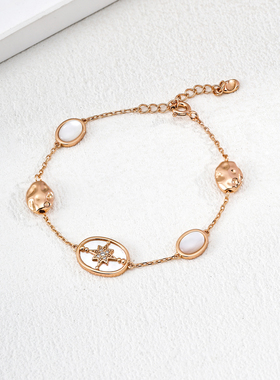 母贝/青金石手链轻奢老钱风手链女个性时尚气质锆石手饰送闺蜜