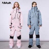 New High-end Conjoined Ski Suit Women Suit Winter Outdoor Men Veneer Double Board Waterproof Thickened Warm Snow Suit