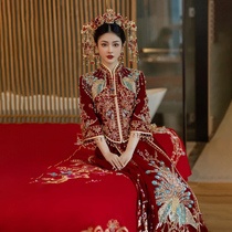 Show and suit bridal bride 2023 new autumn and winter out of the cabinet Chinese wedding small child out of her wedding accessories Heavy work big code