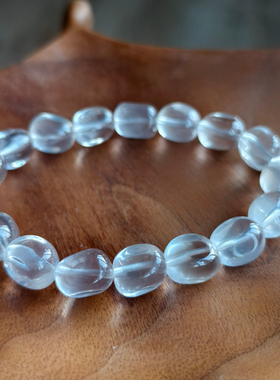 【玉芙蓉·汀兰晓雾】精选奶白晶随形+透体蓝绿晶石手链1.28更新