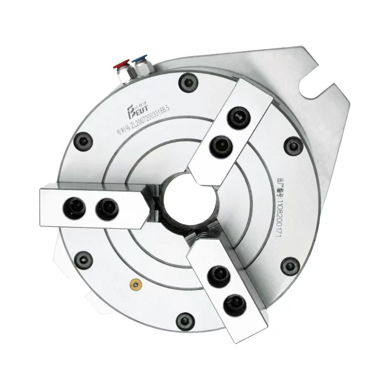 比优特三爪立式中实中空气动卡盘全套钢体BK160-320KL钻床铣床加-图3