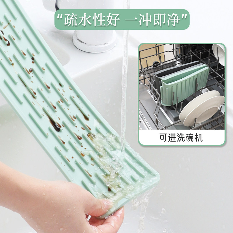 水龙头沥水垫窄水槽硅胶防溅水垫水槽洗水池窄边置物垫防滑导流垫,淘宝优惠券,粉丝福利购,淘宝优惠卷