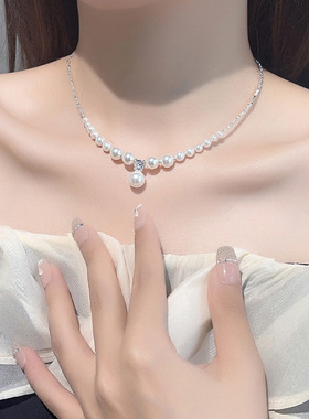 s925银轻奢梦幻高级感珍珠项链女