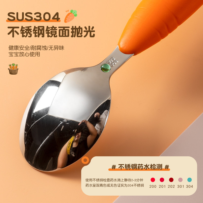 小学生餐具学校便携叉勺筷子三件套硅胶儿童勺子套装卡通宝宝短勺