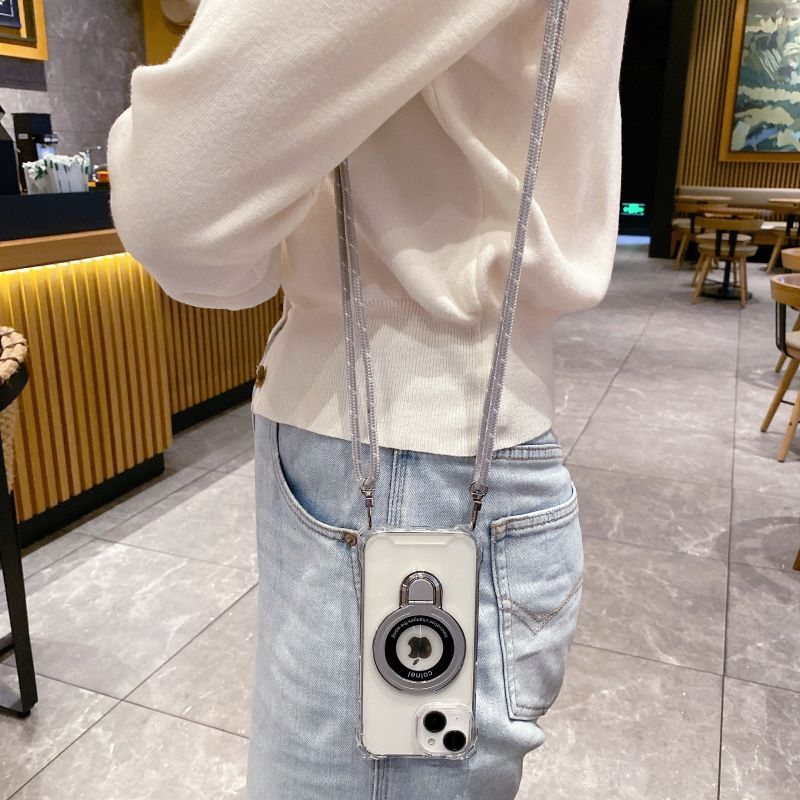 磁吸金属支架适用苹果17promax手机壳11四角开孔iPhone16e专用17Pro保护套12p斜挎挂绳15pro透明14全包13mimi - 图2