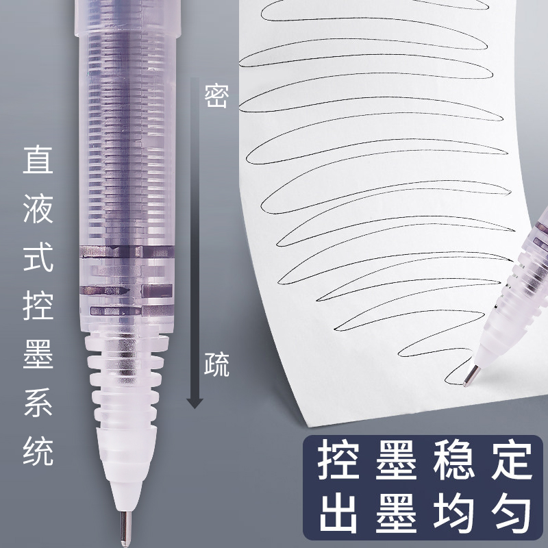 白雪T900直液式走珠笔中性笔全针管高颜值圆珠笔ins日系红笔黑笔签字笔学生用速干考试专用水性笔 - 图2