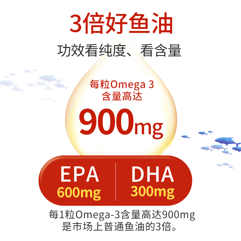 Webber伟博深海鱼油辅酶Q10三倍浓缩Omega-3成人欧米伽3胶囊80粒 - 图2