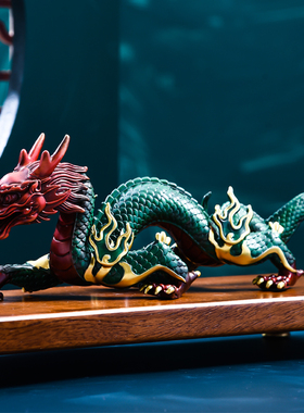 黄铜龙摆件铜五爪金龙工艺品十二生肖龙客厅办公室家居装饰汉龙