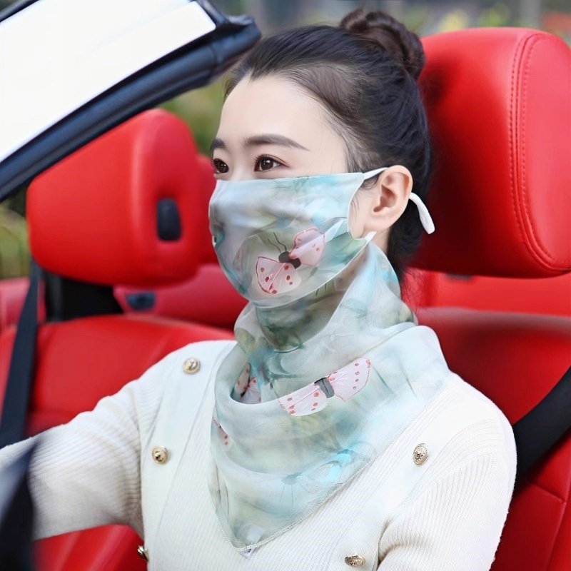 日本进口100%桑蚕丝防晒面纱真丝口罩护颈一体夏季面罩薄款遮脸围,淘宝优惠券,粉丝福利购,淘宝优惠卷