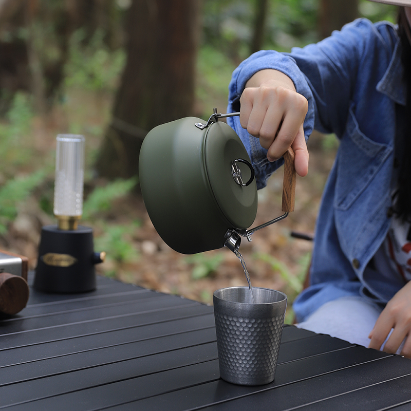 304不锈钢户外便携烧水壶露营泡茶壶卡式炉明火煮水野营锅具套装 - 图2