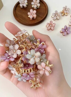 山茶花迷你小抓夹甜美发夹女