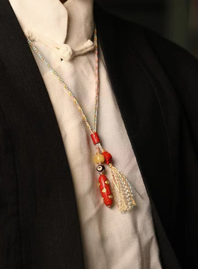 灵丹真朱砂一生安护身佛珠项坠镶银吊坠男女高含量朱砂本命年