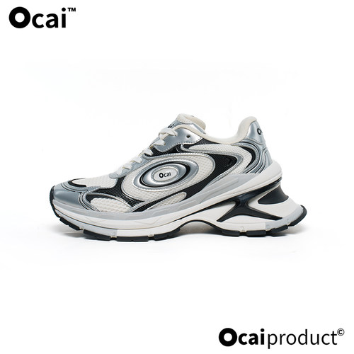Ocai“X-Runner”星河银飞碟2.0厚底增高老爹鞋 高级运动休闲跑鞋 - 图0