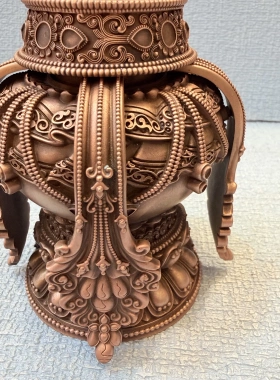 精品紫铜宝瓶长寿佛宝瓶摩尼宝宝瓶密宗居家供奉摆件法器15cm