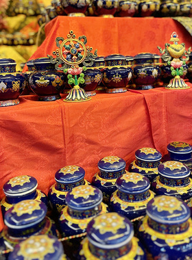 家居精品陶瓷八吉祥图案宝瓶摆件