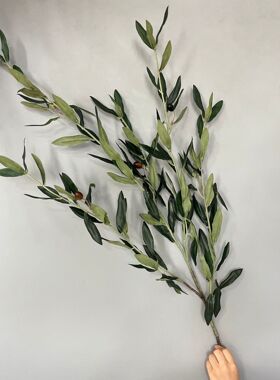 厂家 仿真植物橄榄叶 丝印加厚叶片假树枝 花艺软装造景道具